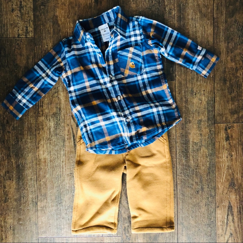 SOLD! Carhartt Baby Boy Flannel Outfit